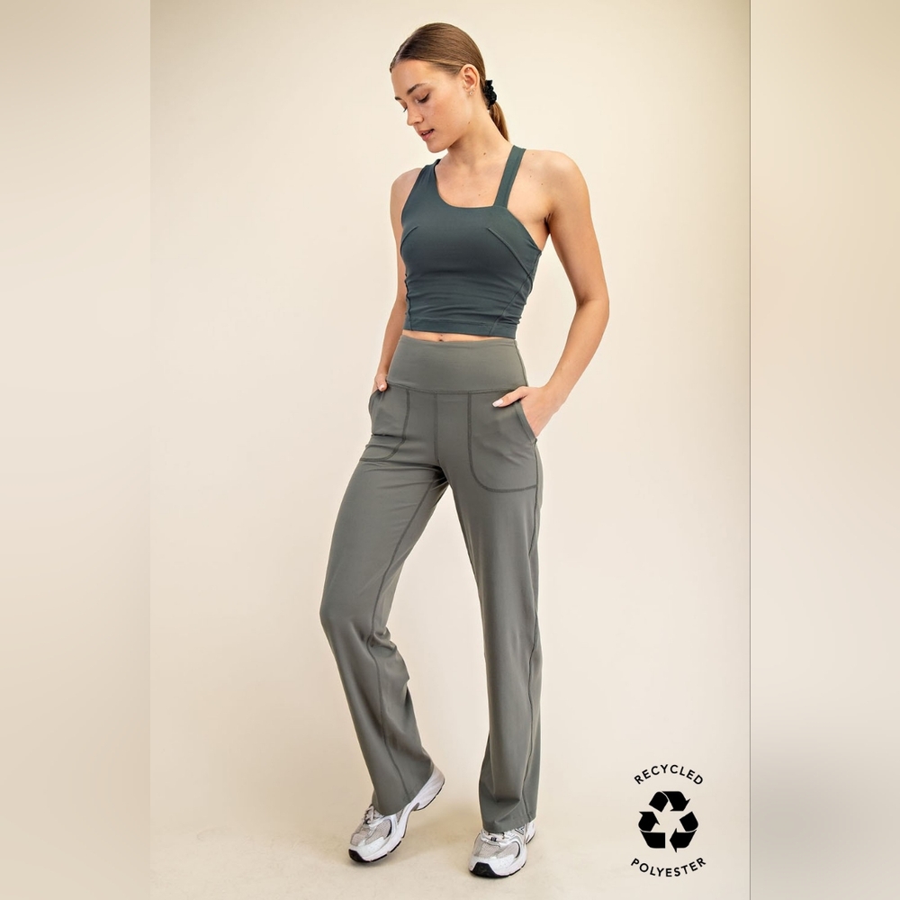 Gray Sage Butter Soft Straight Casual Yoga Pants